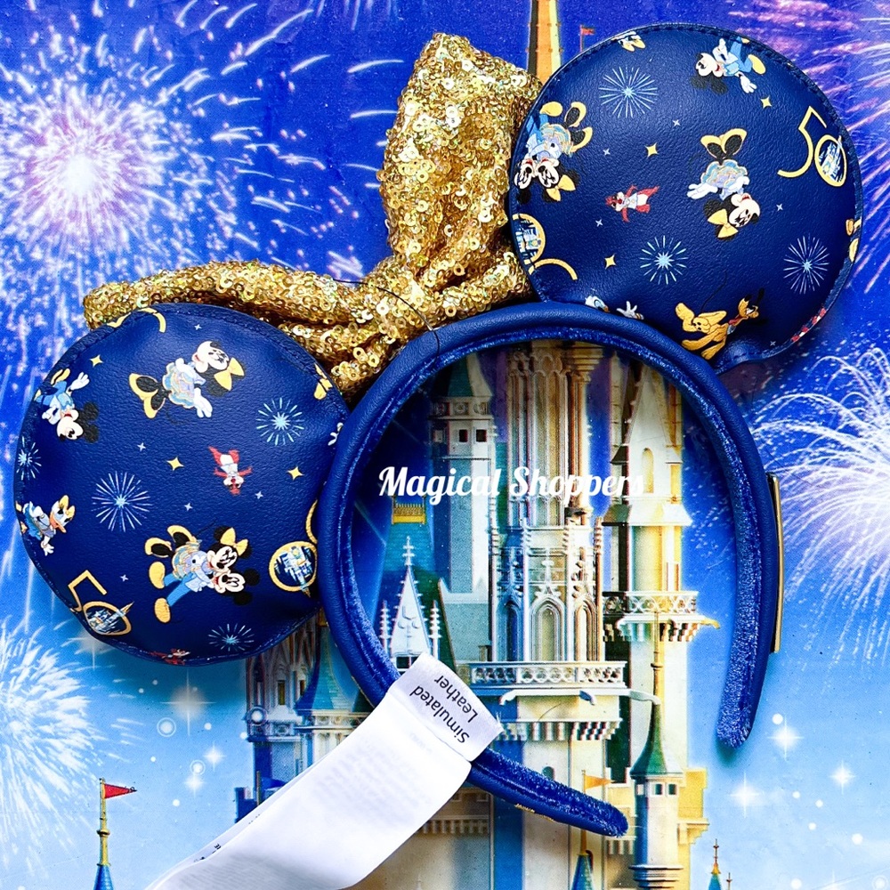 2022 Walt Disney World Parks 50th Anniversary Loungefly Minnie Ears Headband NWT - Picture 2 of 4
